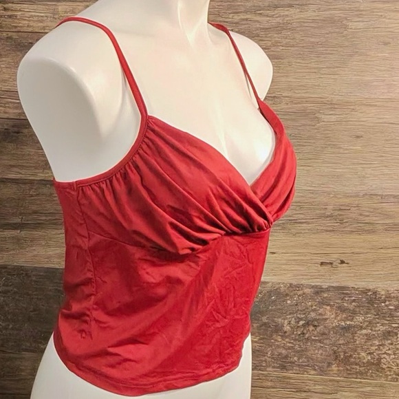 Princess Polly Red Wrap Tank Top - Picture 2 of 5